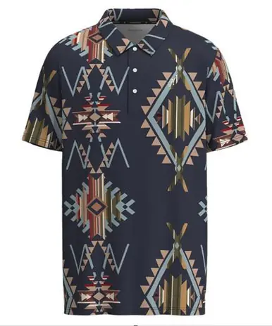 Hooey® Men's S/S Navy/Aztec The Weekender Polo Shirt - Mens