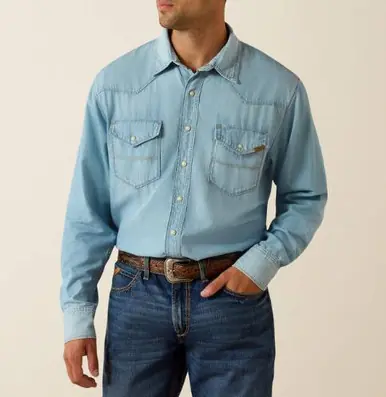 Ariat® Men's L/S Classic Cowboy Denim Snap Shirt - Mens