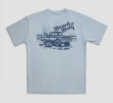 Beach & Barn® Men's S/S Chambray Blue Surf Fishin' T-Shirt