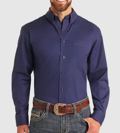 Panhandle® Men's L/S Solid Color Button Shirt - Mens