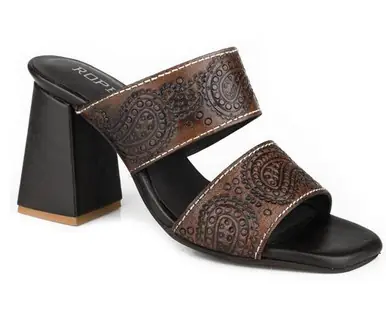 Roper® Ladies' Stella Brown Tooled Open Toe Sandals - Brands