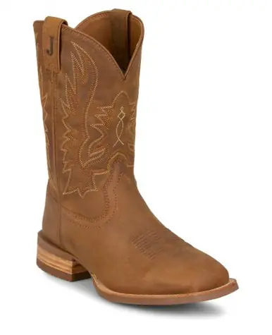 Justin® Men's Chestnut Brown Rustle Wide Square Toe Boots - Brands