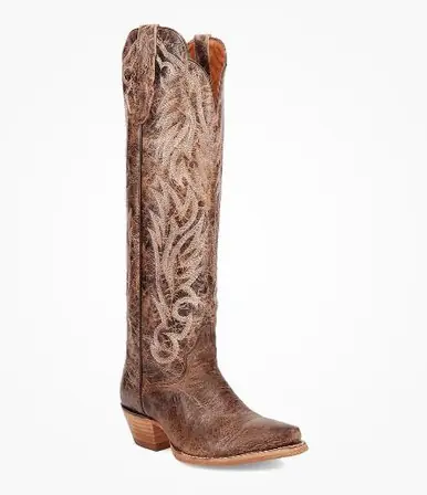 Dan Post® Ladies' Brown Crackle Rustic Ridge Tall Snip Toe Boots - Brands
