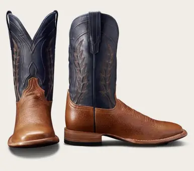 Tecovas® Men's Tan Bison/Navy Doc 12" Square Toe Boots - Footwear