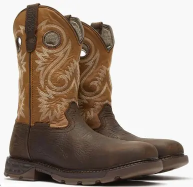 Georgia Boot® Men's Brown/Tan Carbo-Tec FLX 11" WP Alloy Toe Pull-On Work Boots
