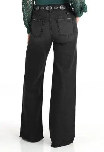 Cruel Denim® Ladies' Distressed Black Skylar Wide Leg Jeans