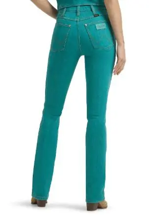 Wrangler® x Lainey Wilson Ladies' Turquoise Boot Hugger Jeans