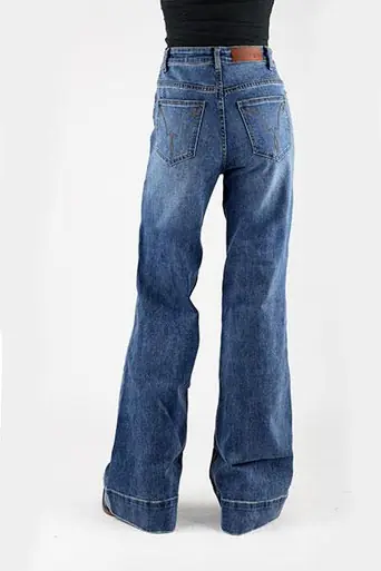 Tin Haul® Ladies' Medium Wash HR Wide Leg Jeans