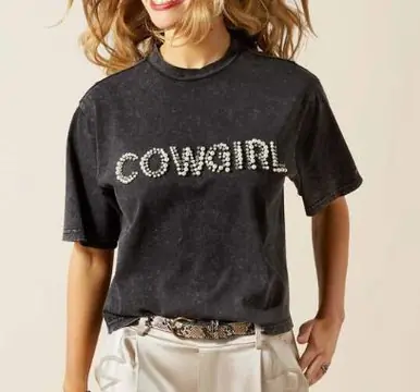 Ariat® Ladies' S/S Washed Black Pearl Cowgirl T-Shirt