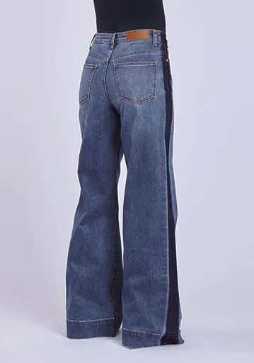 Tin Haul® Ladies' Claire HR Dark Side Stripe Wide Leg Jeans - Brands