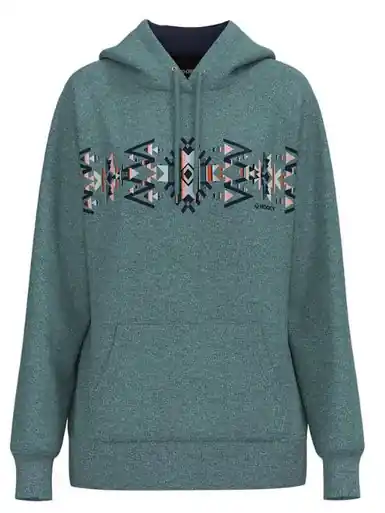 Hooey® Ladies' Blue/Aztec Print Lengendary Polar Fleece Hoodie - Brands