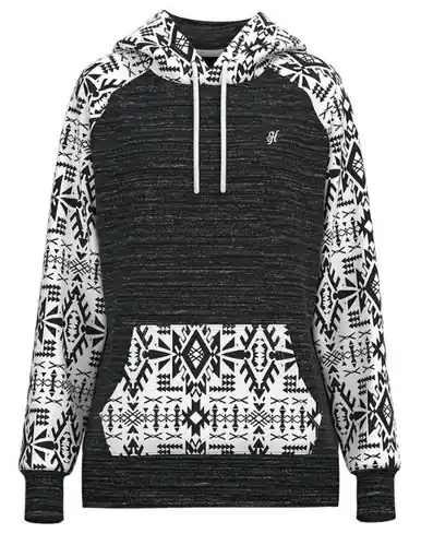 Hooey® Ladies' Black Space Dye/White Aztec Legendary Hoodie - Brands