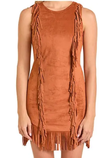 Rock & Roll Denim® Ladies' Sleeveless Microsuede Dress with Fringe