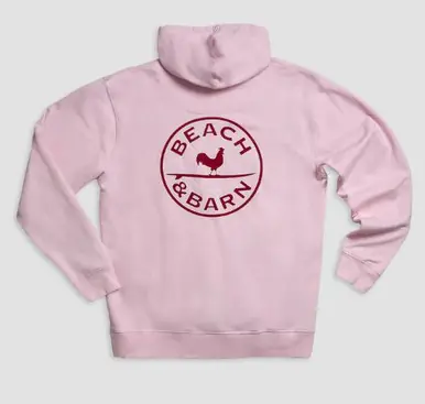 Beach & Barn® Ladies' Pink Emblem Hooded Sweatshirt