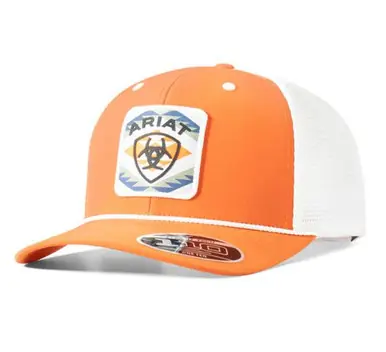 Ariat® Orange/White Southwest Patch Cap - Brands