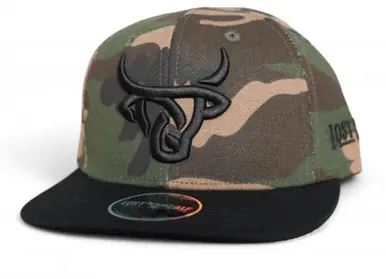 Lost Calf® Camo/Black Army Flat Bill Cap - Hats