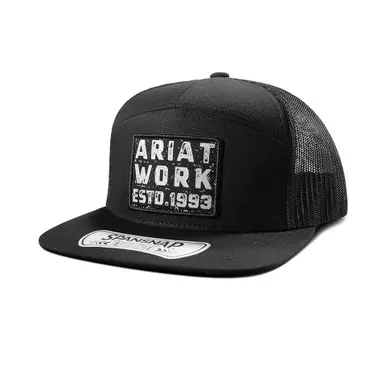 Ariat® Black Ariat Work 7-Panel Flatbill Cap