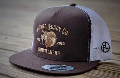 Florida Legacy® Brown/White Open Range BTW Flat Bill Cap - Hats