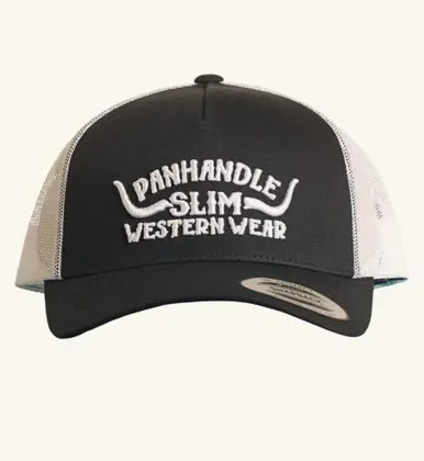 Panhandle Slim® Black/White PS Horns Snapback Cap - Brands