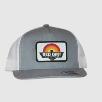 Red Dirt Hat Co® Heather Grey/White Early Bird Flat Bill Cap - Brands