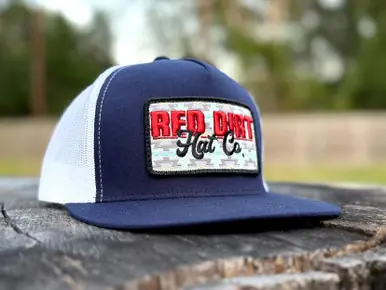 Red Dirt Hat Co® Navy/White Faded Denim Snapback Cap - Brands