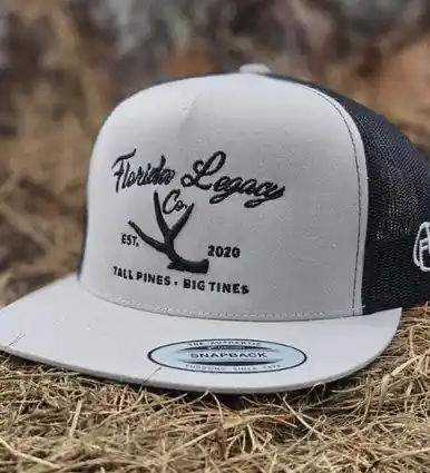 Florida Legacy® Silver/Black Big Tines Flatbill Cap - Hats