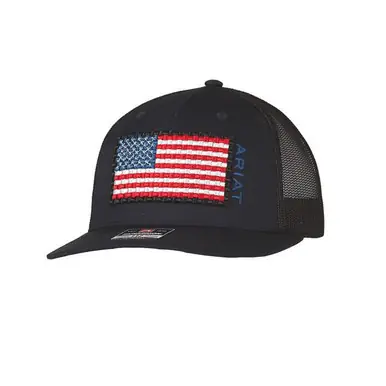 Ariat® Navy Basketweave American Flag Patch Cap - Brands