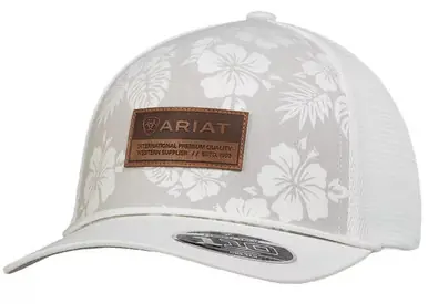 Ariat® White FlexFit110 Hawaiian Flower Print Cap - Brands