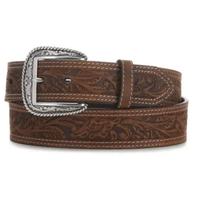 Ariat® Men's Brown 1.5" Tooled Double Stitched Belt - Brands