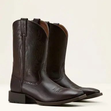 SALE Ariat® Men's Burnished Chocolate Sport Wide Square Toe Boots - Sale Barn