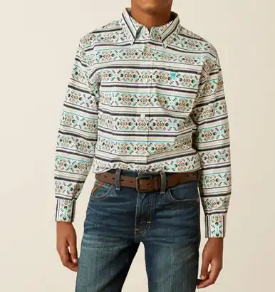 SALE Ariat® Boys' L/S Aztec Print Judge Classic Button Shirt - Sale Barn