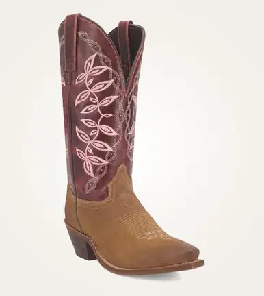 SALE Laredo® Ladies' Kama 12" Honey/Deep Red Snip Toe Boots - Sale Barn