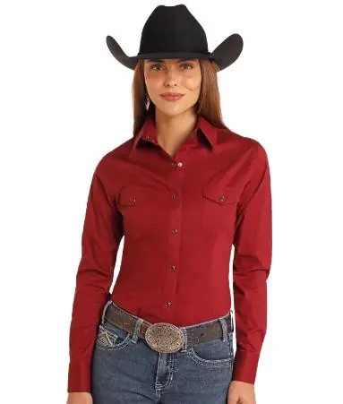 SALE Panhandle® Ladies' L/S Solid Color Snap Shirt - Sale Barn