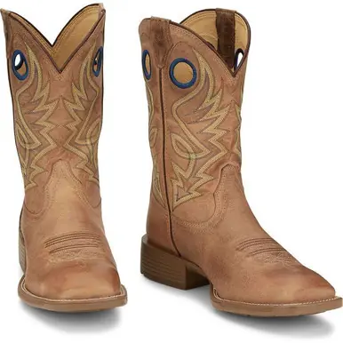 SALE Justin® Men's Light Oak Tan Pickett Square Toe Boots - Sale Barn