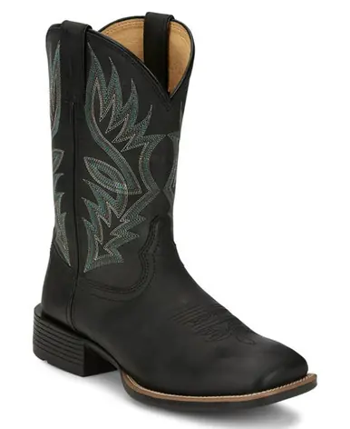 SALE Justin® Men's Black Zeke Performance Square Toe Boots - Sale Barn