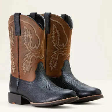 SALE Ariat® Men's Black/Brown Sport Stratten Round Toe Boots - Sale Barn