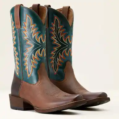 SALE Ariat® Men's Vintage Oak/Teal Renegade Cutter Toe Boots - Sale Barn