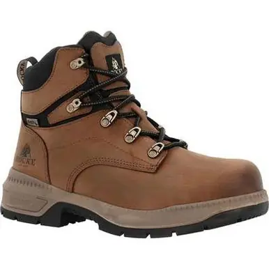 SALE Rocky® Men's Brown WorkSmart 6" Comp Toe Lace-up Work Boots