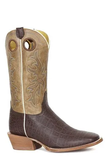 SALE Roper® Men's Brown Elephant Print Square Toe Boots - Sale Barn