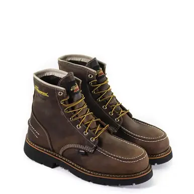 SALE Thorogood® Men's Brown Lace Up Moc Steel Toe Work Boots - Sale Barn