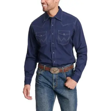 SALE Wrangler Retro® Men's L/S Navy Snap Shirt - Sale Barn