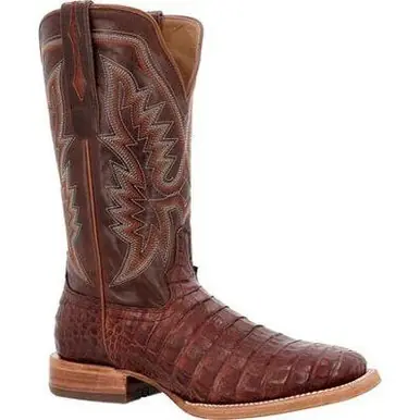 SALE Durango® Men's PRCA Cognac/Cigar Caiman Belly Square Toe Boots - Sale Barn