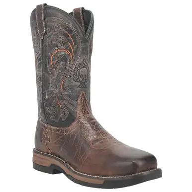 SALE Laredo by Dan Post® Men's Hawke Brown/Black Square Toe Work Boots - Sale Barn
