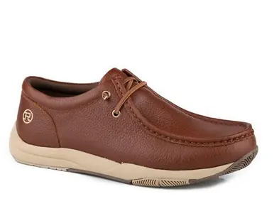SALE Roper® Men's Brown Leather Low Chukka Lace Up Shoes - Sale Barn