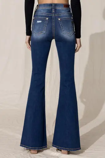 SALE Miss Me® Ladies' HR Sassy Dark Distressed Flare Jeans - Sale Barn