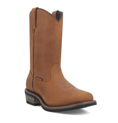 SALE Dan Post® Men's Brown Las Cruces Square Toe Cowboy Heel Work Boots - Sale Barn