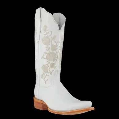 SALE R. Watson® Ladies' Wedding White Roughout Snip Toe Boots - Sale Barn
