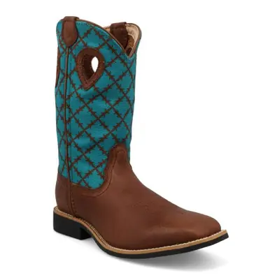 SALE Twisted X® Youth Top Hand Brown/Turquoise Square Toe Boots - Sale Barn