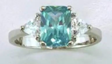 R.S. Covenant® Aqua Solitiare/CZ Stones Ring - Accessories