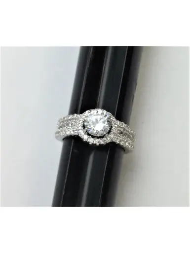 R.S. Covenant® Round Halo Cubic Zirconia Ring with Triple Band - Accessories